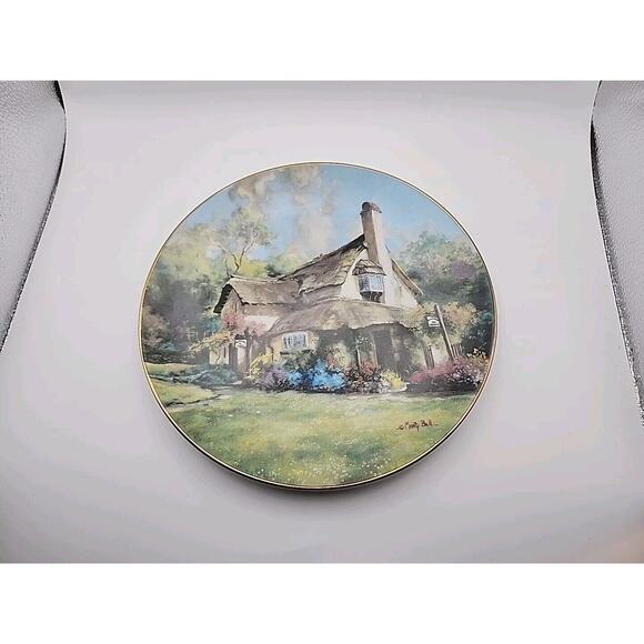 THE PERIWINKLE TEA ROOMS Plate English Country Cottages Marty Bell 1990 #3078G - Picture 1 of 8